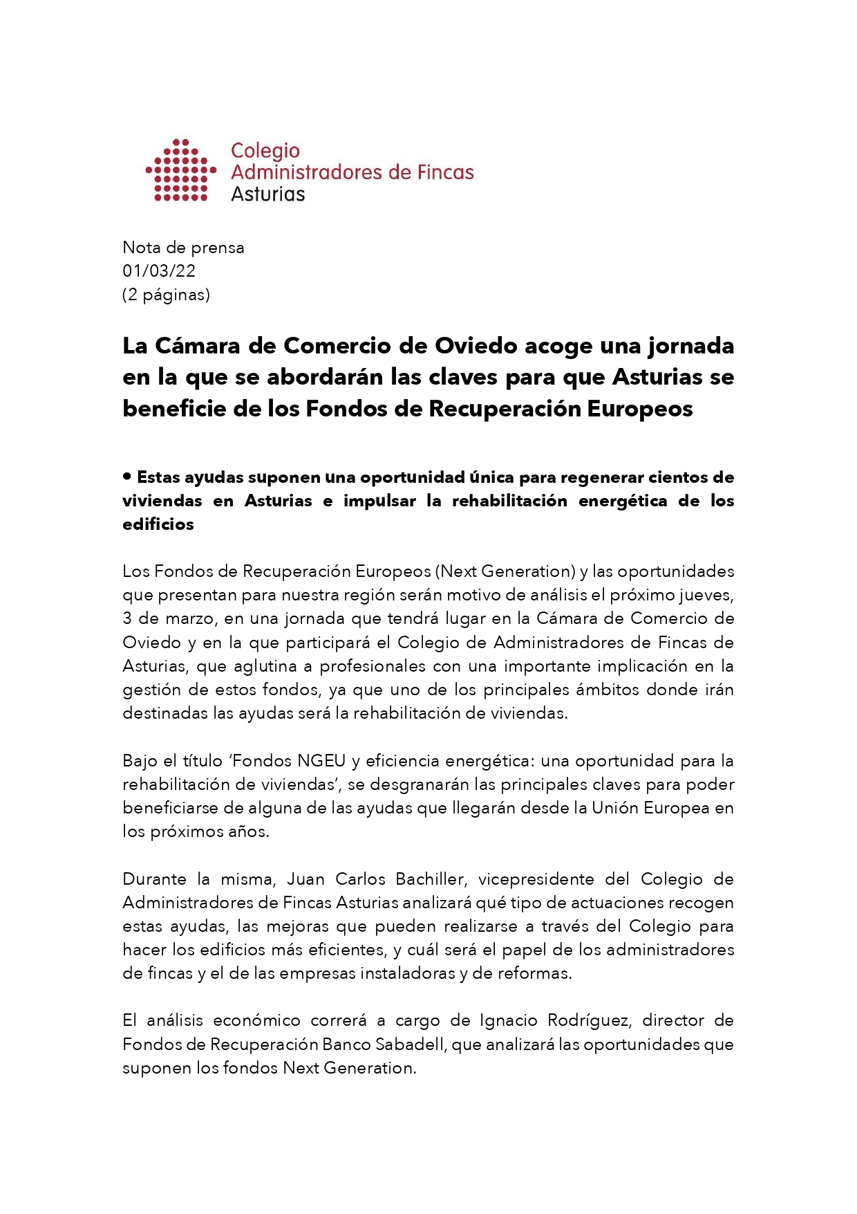 JORNADA FONDOS DE RECUPERACIÓN EUROPEOS
