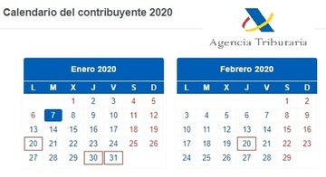 CALENDARIO FISCAL 2020 DE LAS COMUNIDADES DE PROPIETARIOS